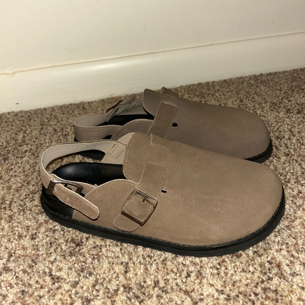 Project Cloud Taupe Suede Mules